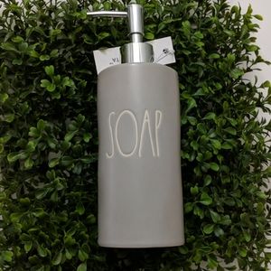 Rae Dunn Grey Soap Pump Liquid Bath/ Dispenser
